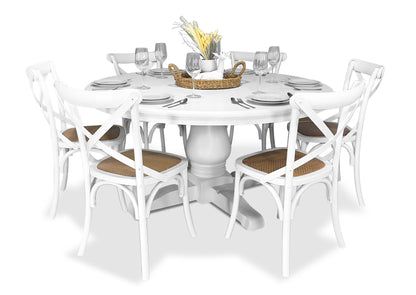 Parisienne White & Cross Back Dining Suite (1500mm)