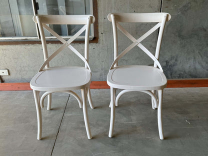 Factory Second - Nude - Cross Back Chair (Set of 2)