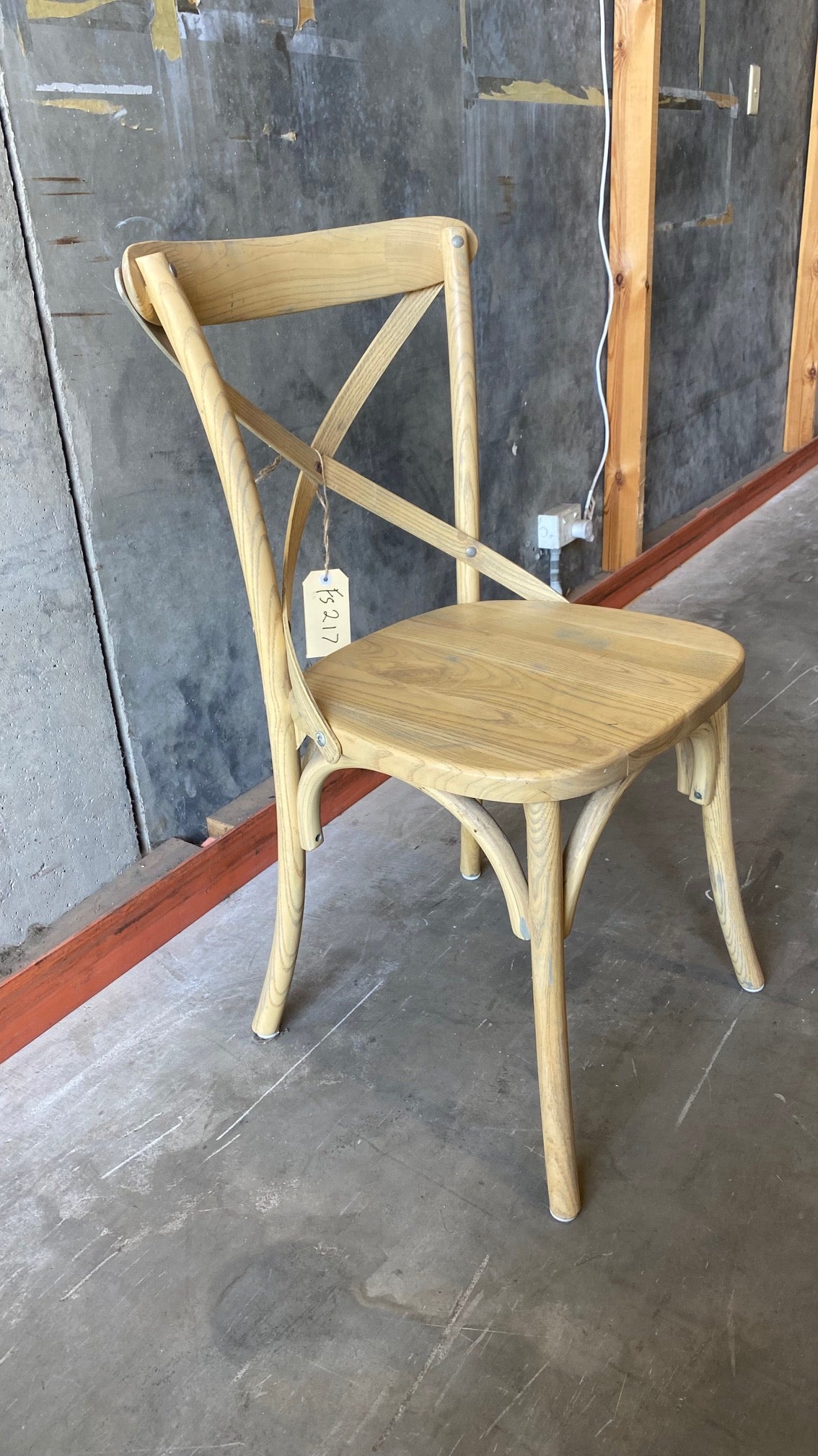 Factory Second - Blonde - Cross Back Chair with timber seat (Single)