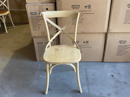 Factory Second - Blonde - Cross Back Chair with timber seat (Single)