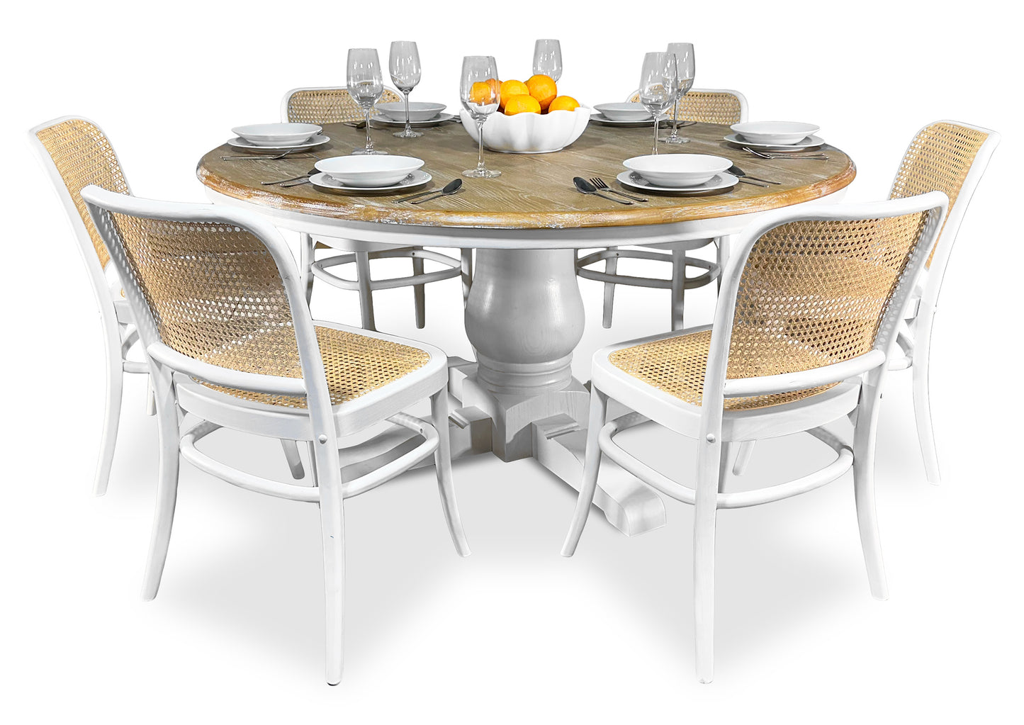 Parisienne White/Oak & Calypso Dining Suite (1500mm)