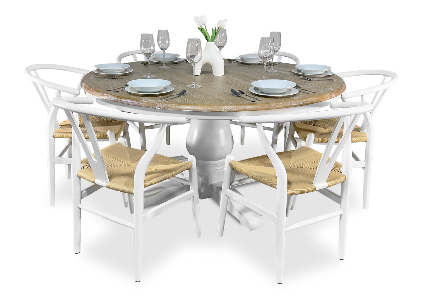 Parisienne Dining Table - White & Oak (1500mm)
