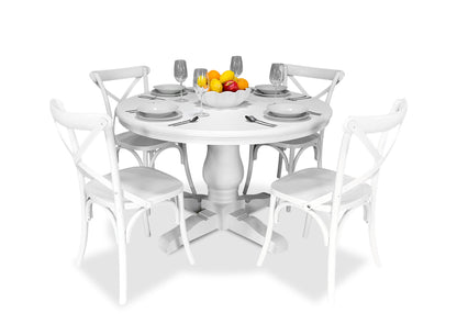 Parisienne 1200 (White) & Cross Back Dining Suite