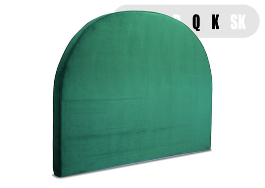 Arched Bedhead - Green Velvet