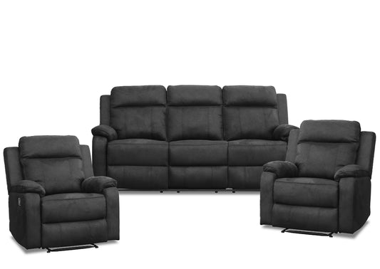 Kingston Lounge Suite (5 Seater) - Charcoal