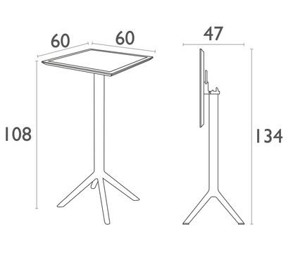 Kirra Outdoor Bar Table - Latte (600mm)