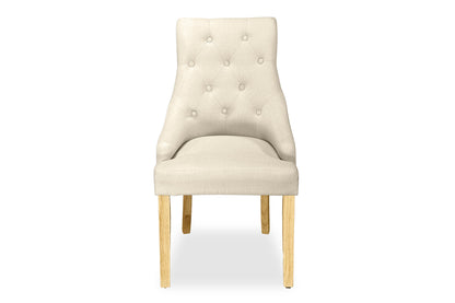 Scoop Back Chair - Natural Linen (Oak Legs)