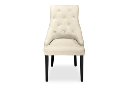 Scoop Back Chair - Natural Linen (Black Legs)