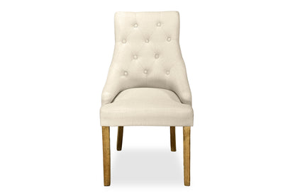 Scoop Back Chair - Natural Linen (Plantation Legs)