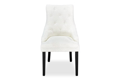 Scoop Back Chair - White Bouclé (Black Legs)