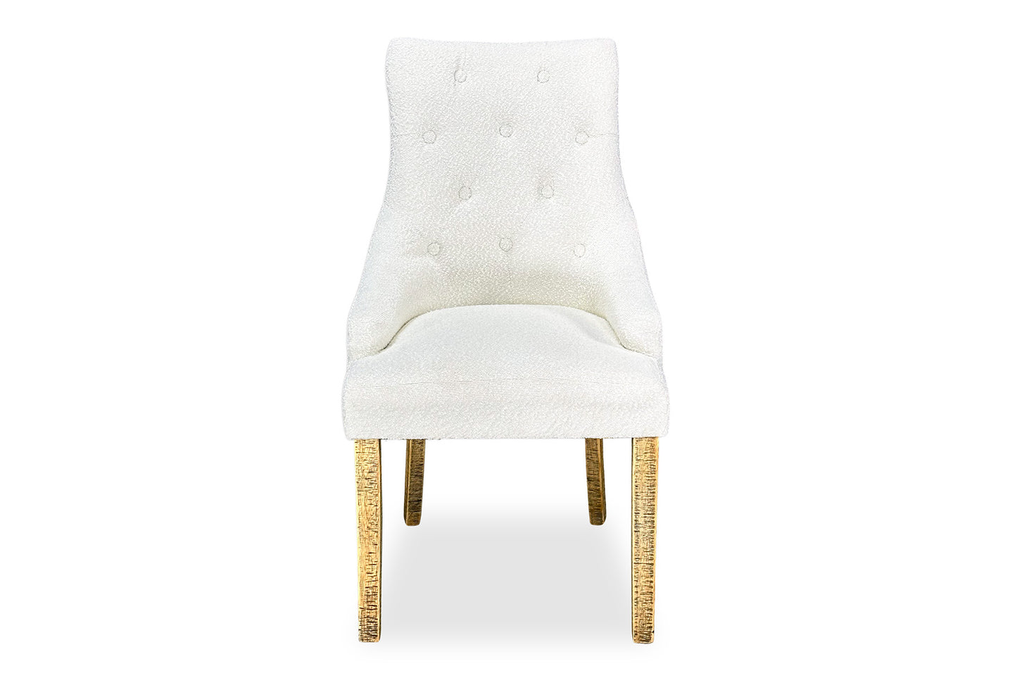 Scoop Back Chair - White Bouclé (Forge Legs)