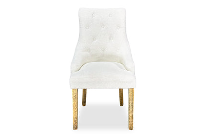 Scoop Back Chair - White Bouclé (Forge Legs)