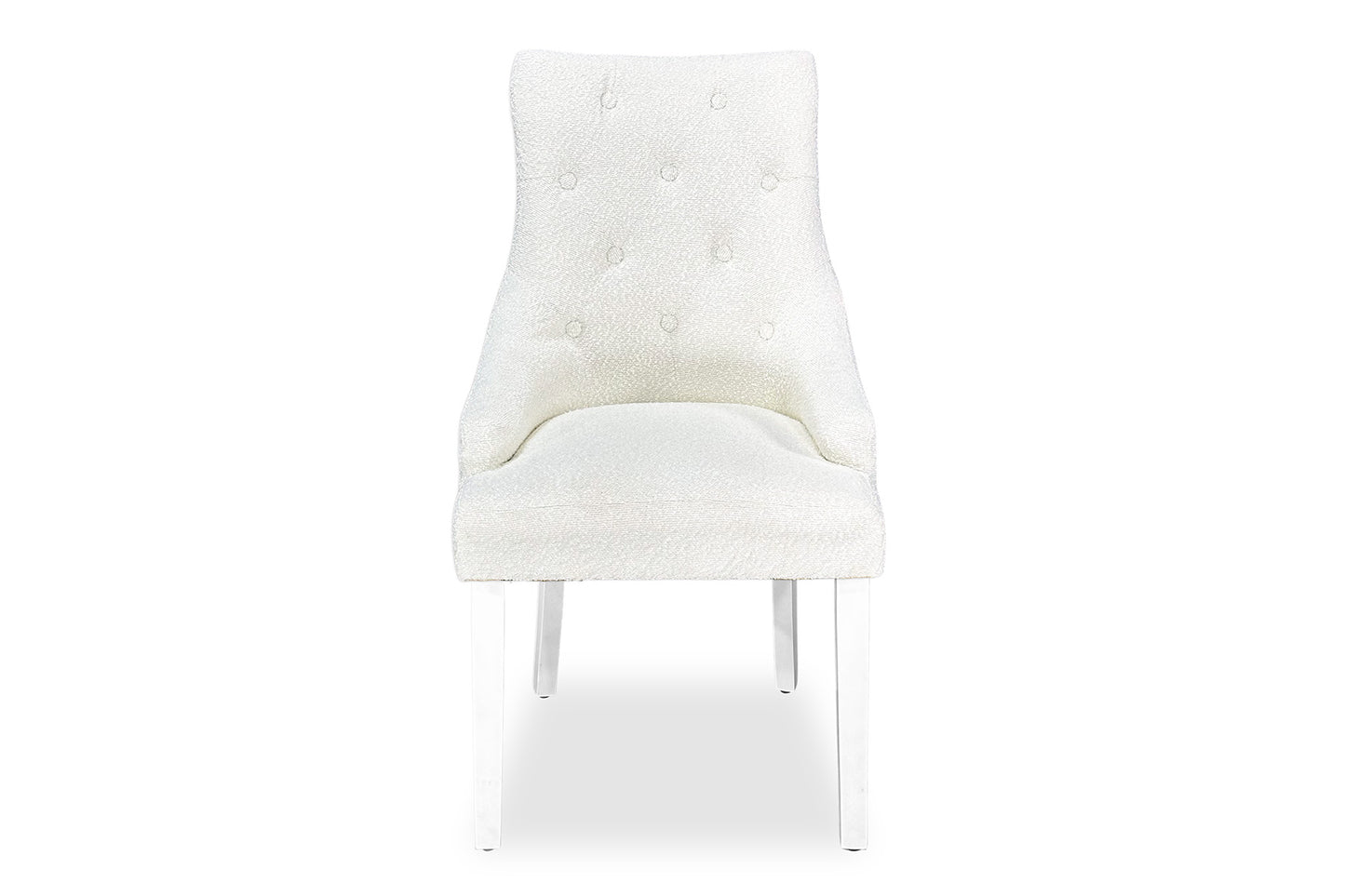 Scoop Back Chair - White Bouclé (White Legs)