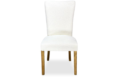 Mirage Chair - White Bouclé (Plantation Legs)