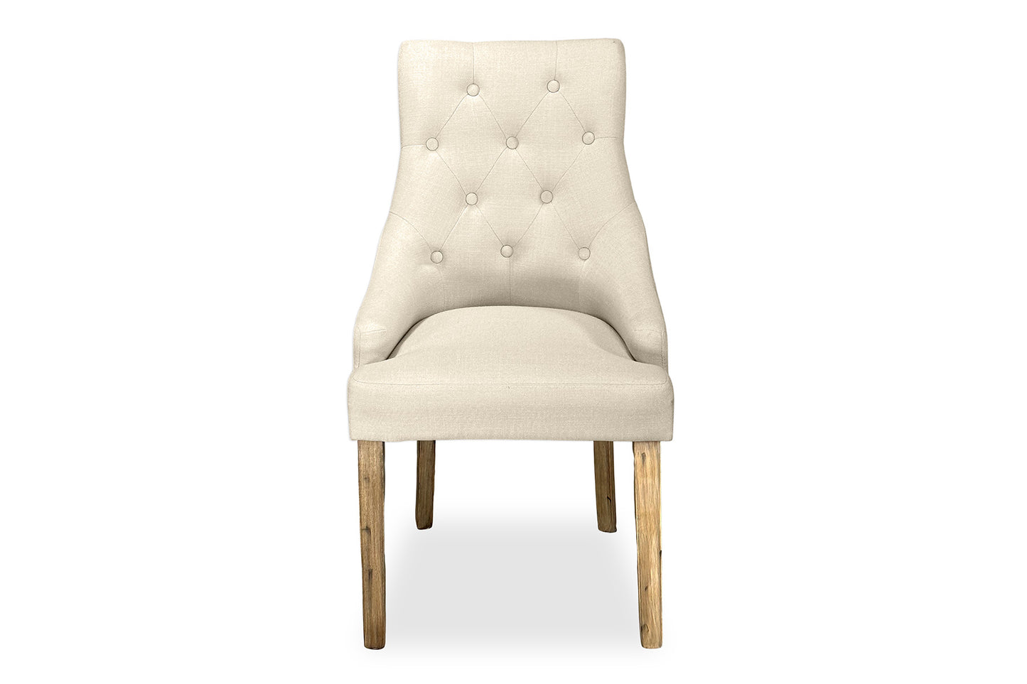 Scoop Back Chair - Natural Linen (Antique Legs)