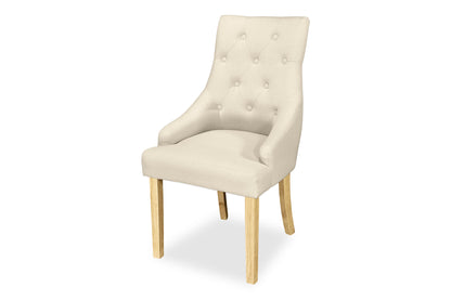 Scoop Back Chair - Natural Linen (Oak Legs)