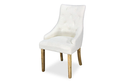 Scoop Back Chair - White Bouclé (Antique Legs)