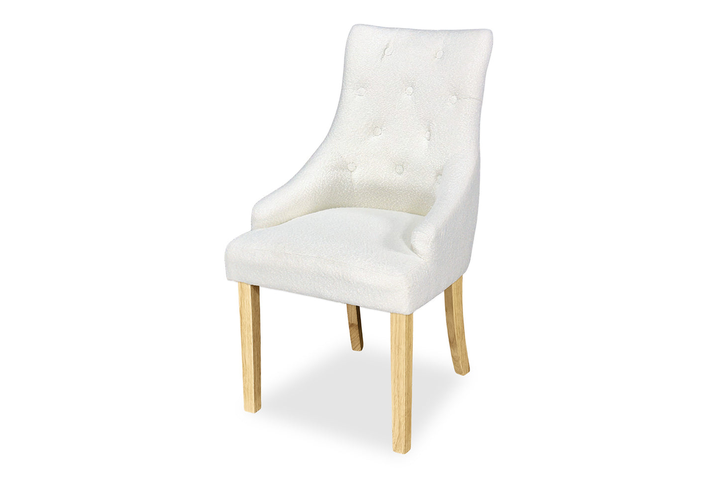 Scoop Back Chair - White Bouclé (Oak Legs)