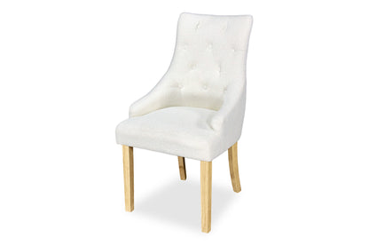 Scoop Back Chair - White Bouclé (Oak Legs)