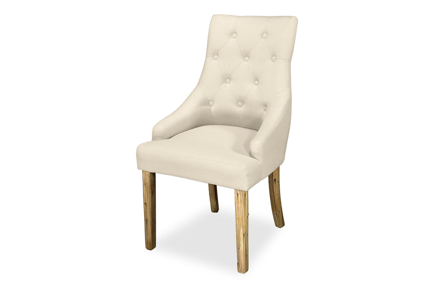 Scoop Back Chair - Natural Linen (Antique Legs)