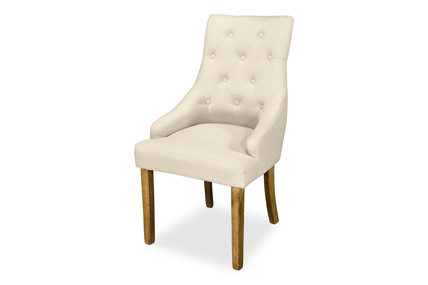 Scoop Back Chair - Natural Linen (Plantation Legs)