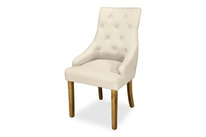 Scoop Back Chair - Natural Linen (Plantation Legs)