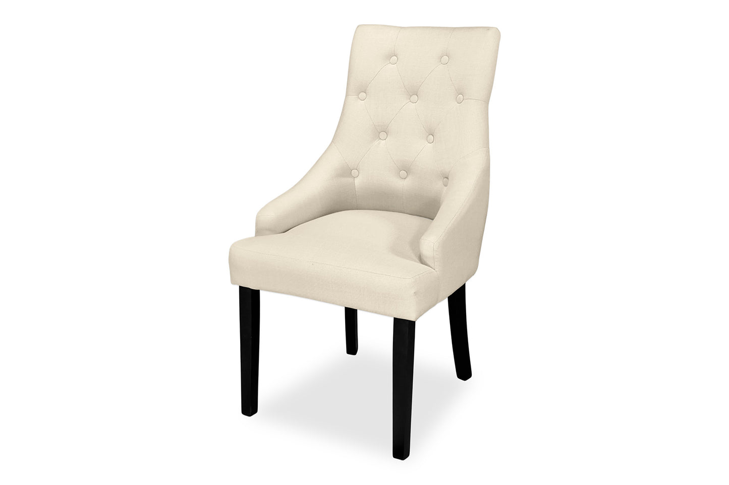 Scoop Back Chair - Natural Linen (Black Legs)