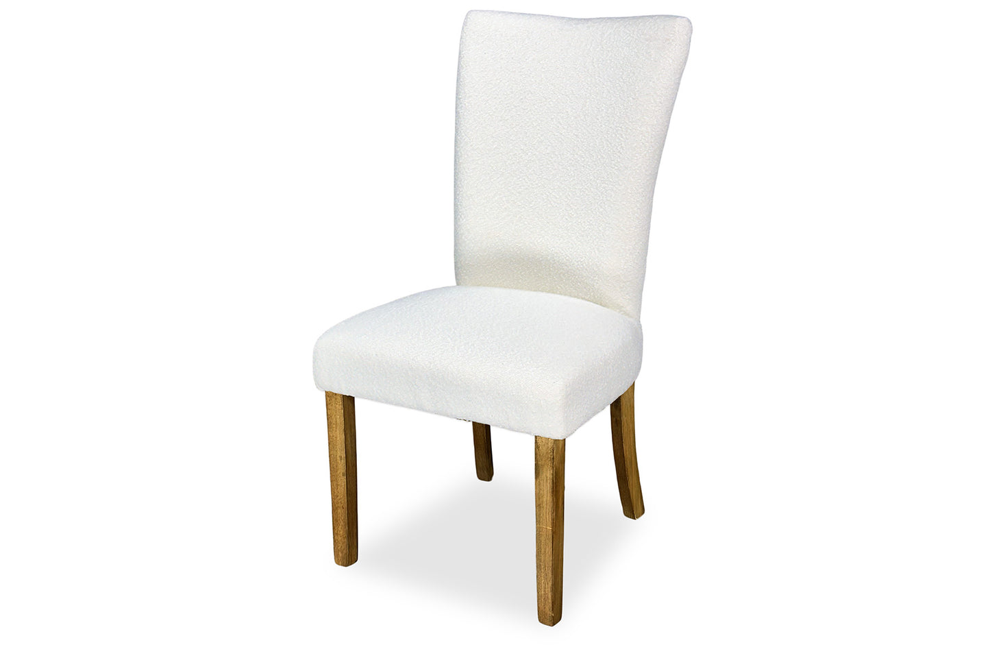 Mirage Chair - White Bouclé (Plantation Legs)