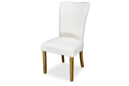 Mirage Chair - White Bouclé (Plantation Legs)