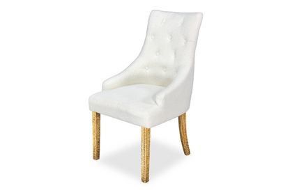 Scoop Back Chair - White Bouclé (Forge Legs)