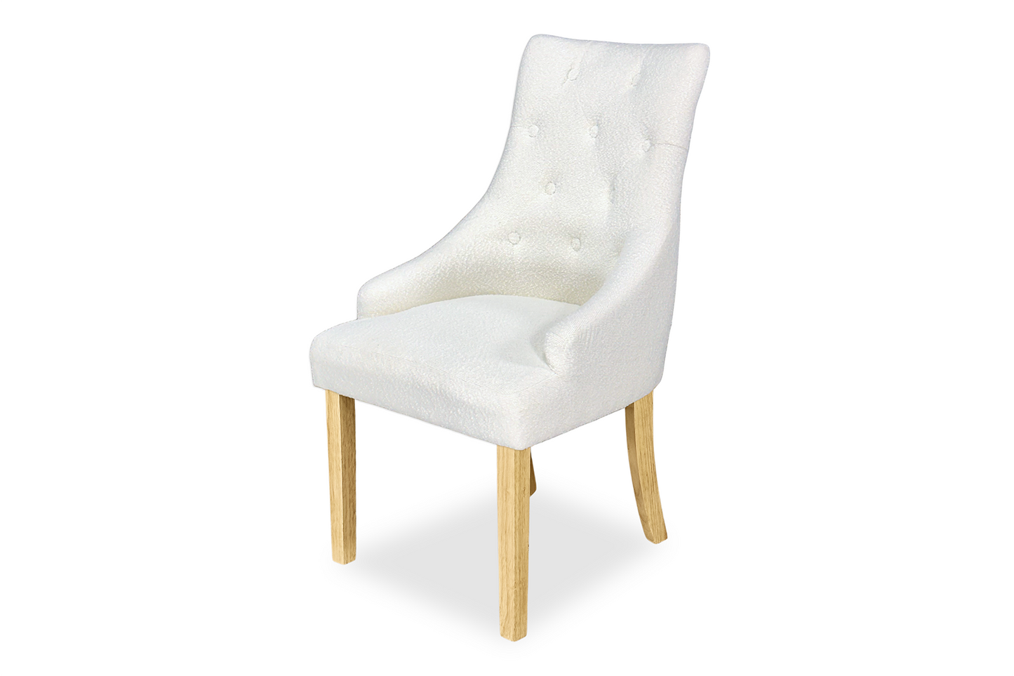 Scoop Back Chair - White Bouclé (Oak Legs)