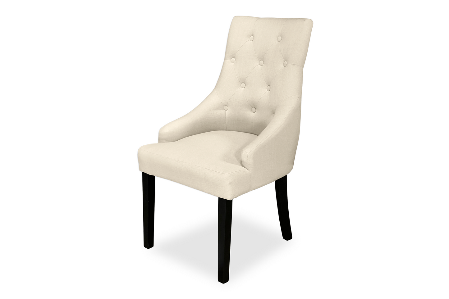 Scoop Back Chair - Natural Linen (Black Legs)