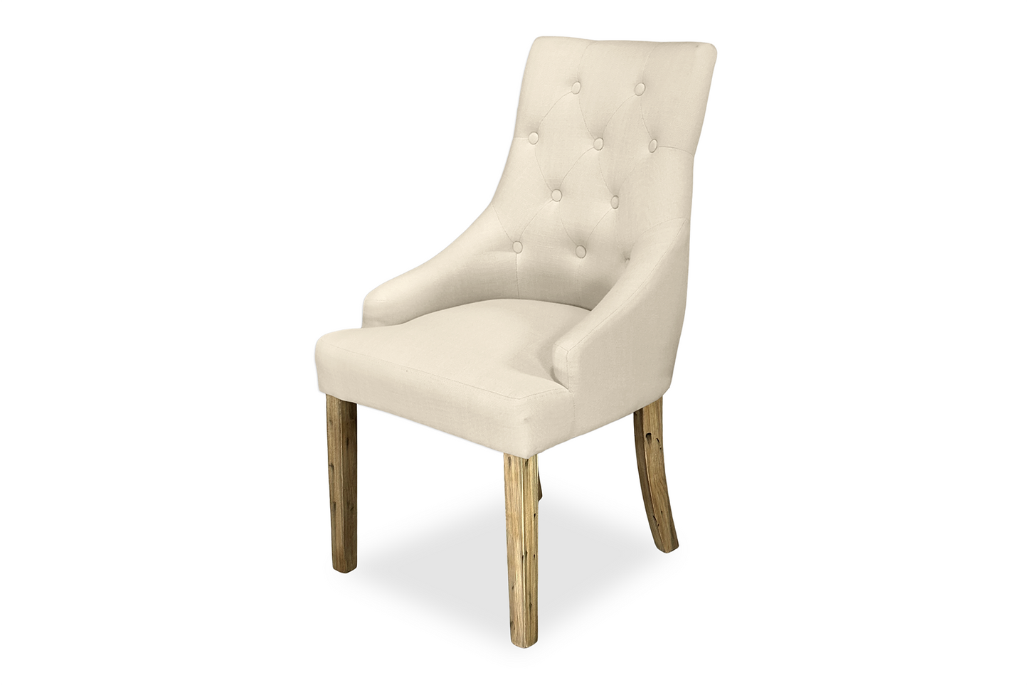 Scoop Back Chair - Natural Linen (Antique Legs)