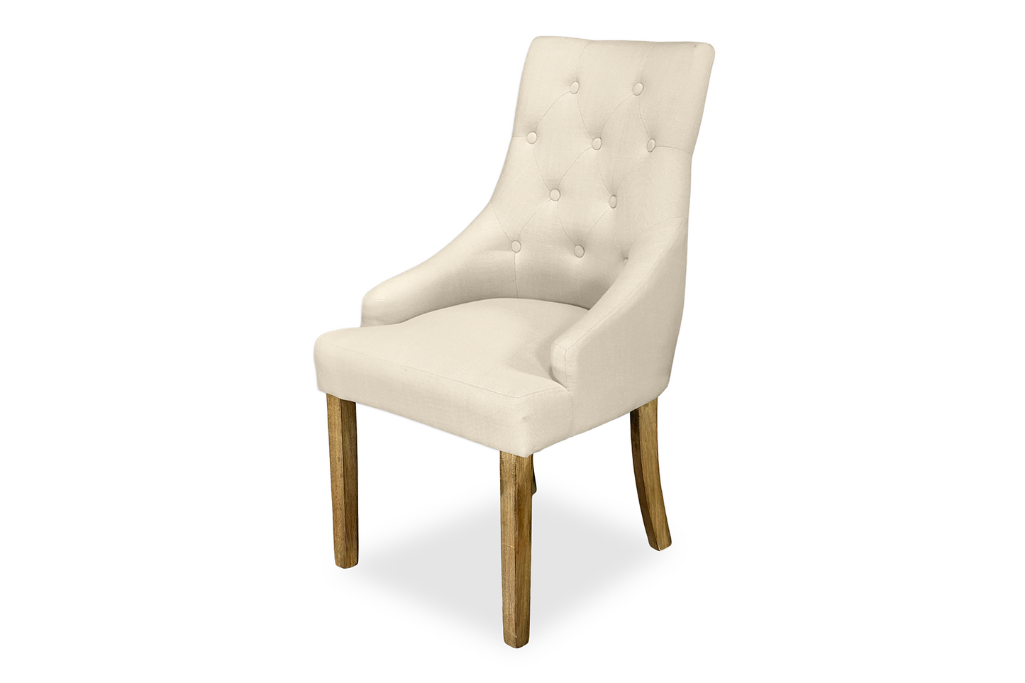 Scoop Back Chair - Natural Linen (Plantation Legs)