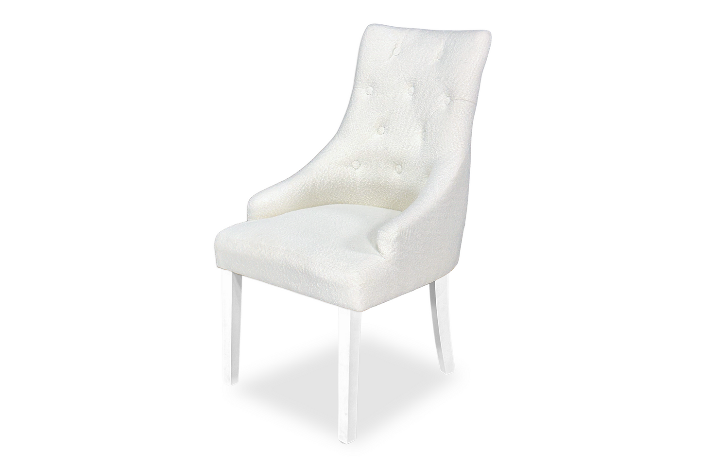 Scoop Back Chair - White Bouclé (White Legs)