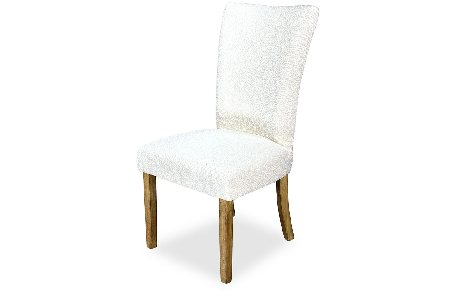 Mirage Chair - White Bouclé (Plantation Legs)