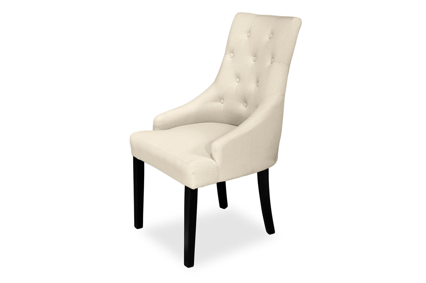 Scoop Back Chair - Natural Linen (Black Legs)