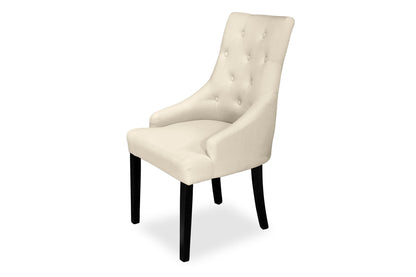 Scoop Back Chair - Natural Linen (Black Legs)