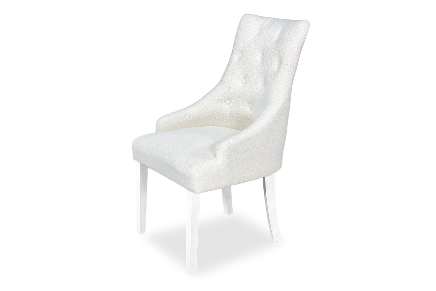 Scoop Back Chair - White Bouclé (White Legs)