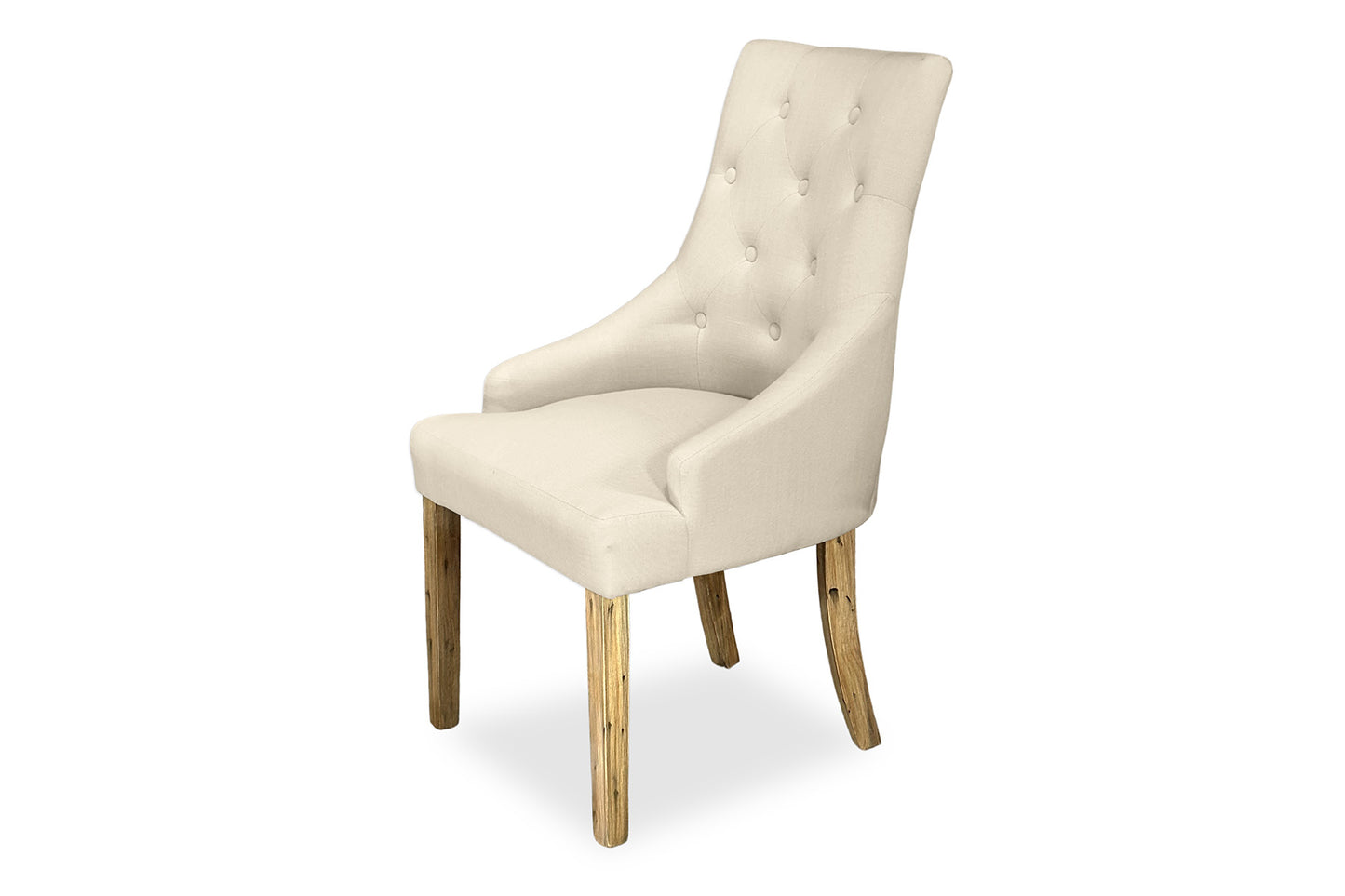 Scoop Back Chair - Natural Linen (Antique Legs)