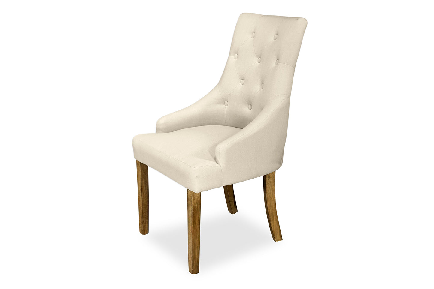 Scoop Back Chair - Natural Linen (Plantation Legs)