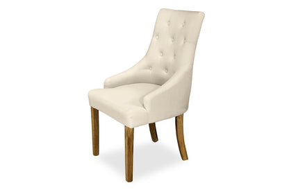 Scoop Back Chair - Natural Linen (Plantation Legs)