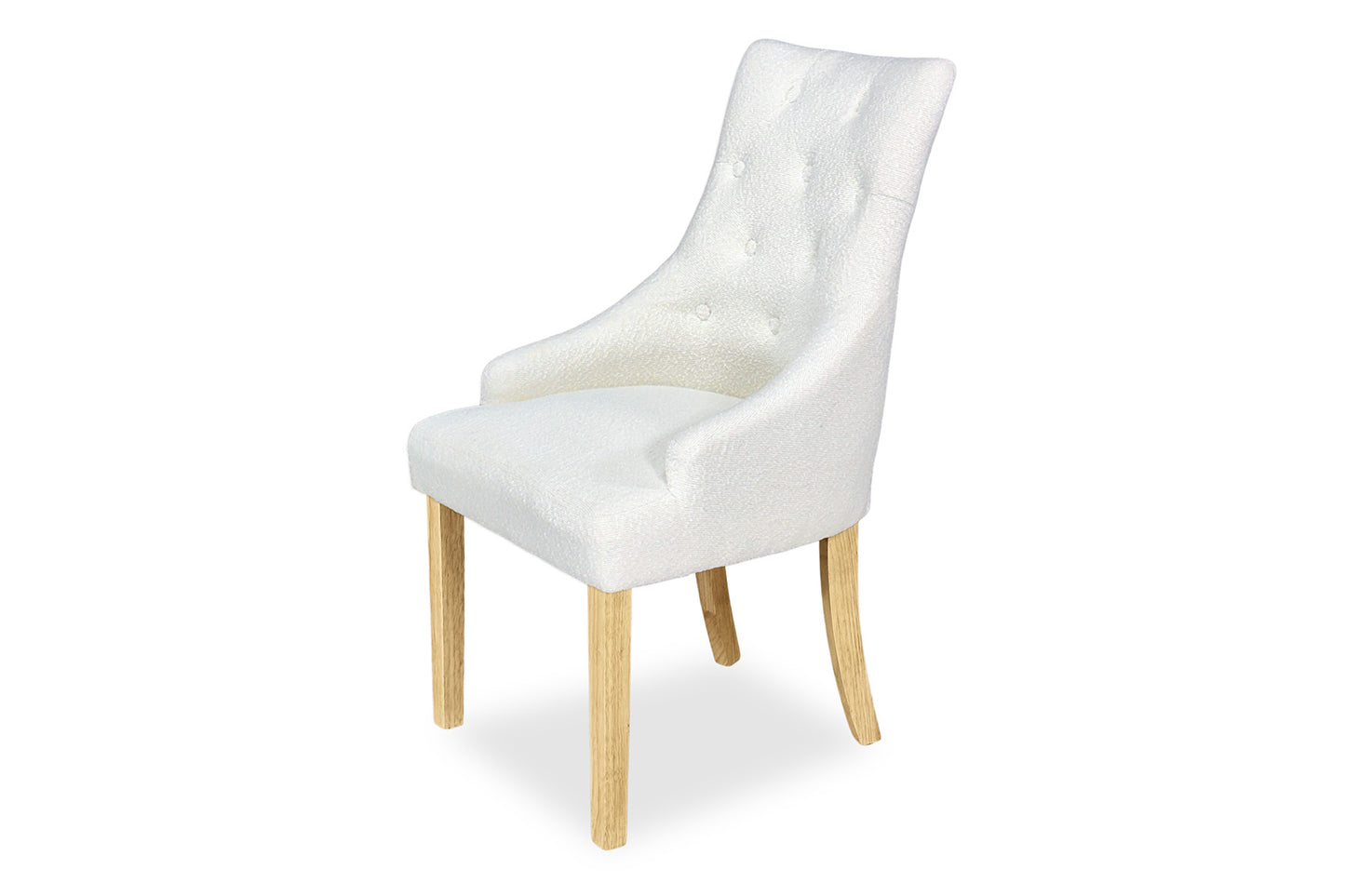 Scoop Back Chair - White Bouclé (Oak Legs)