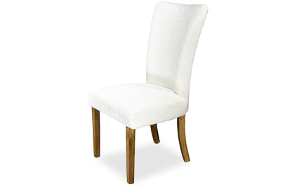 Mirage Chair - White Bouclé (Plantation Legs)