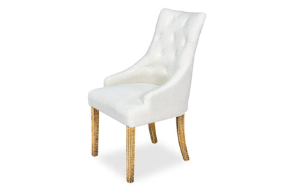 Scoop Back Chair - White Bouclé (Forge Legs)