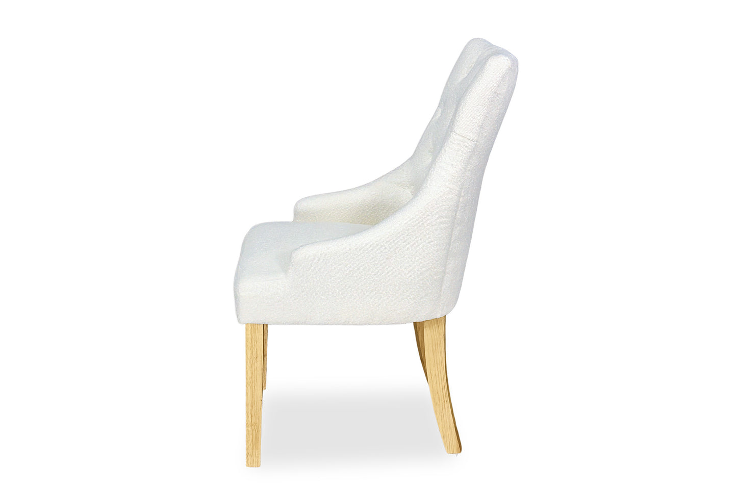 Scoop Back Chair - White Bouclé (Oak Legs)