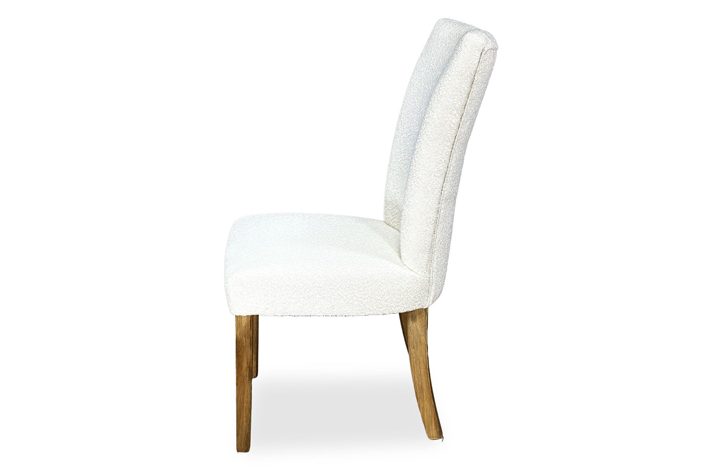 Mirage Chair - White Bouclé (Plantation Legs)