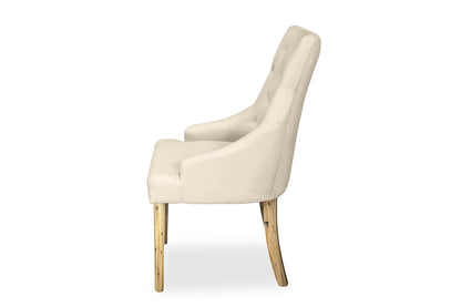 Scoop Back Chair - Natural Linen (Antique Legs)