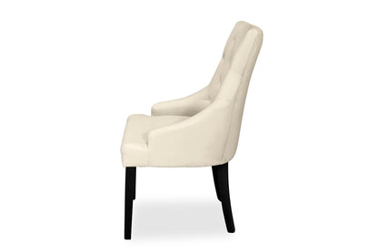 Scoop Back Chair - Natural Linen (Black Legs)