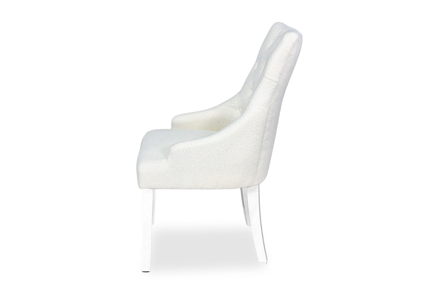 Scoop Back Chair - White Bouclé (White Legs)